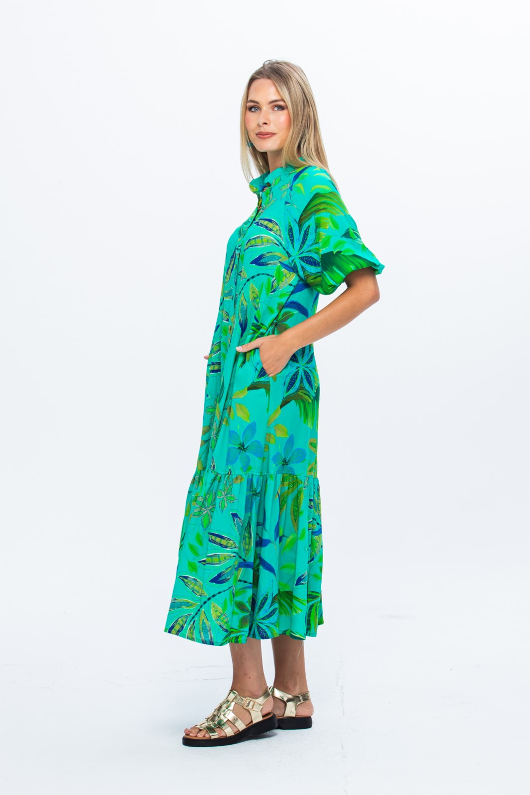 Donna Dress - Green Leaf