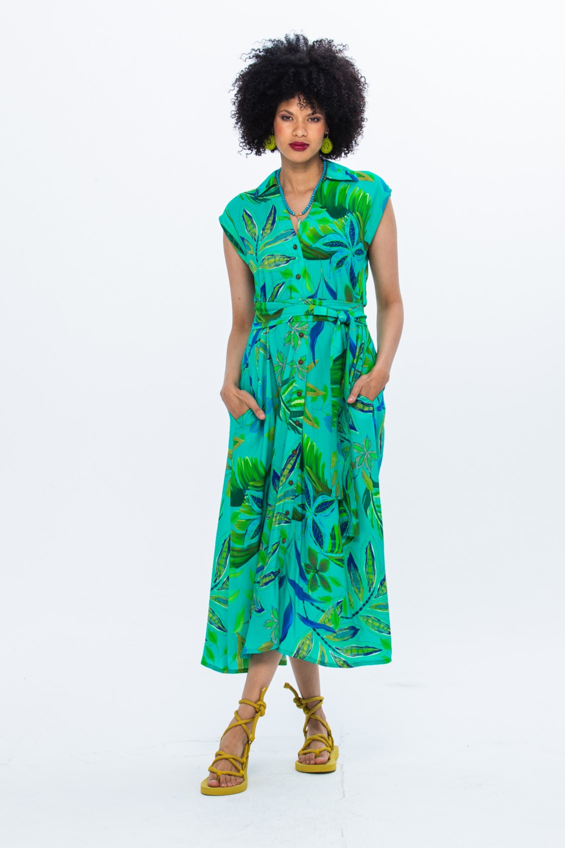 Cabo Dress - Green Leaf