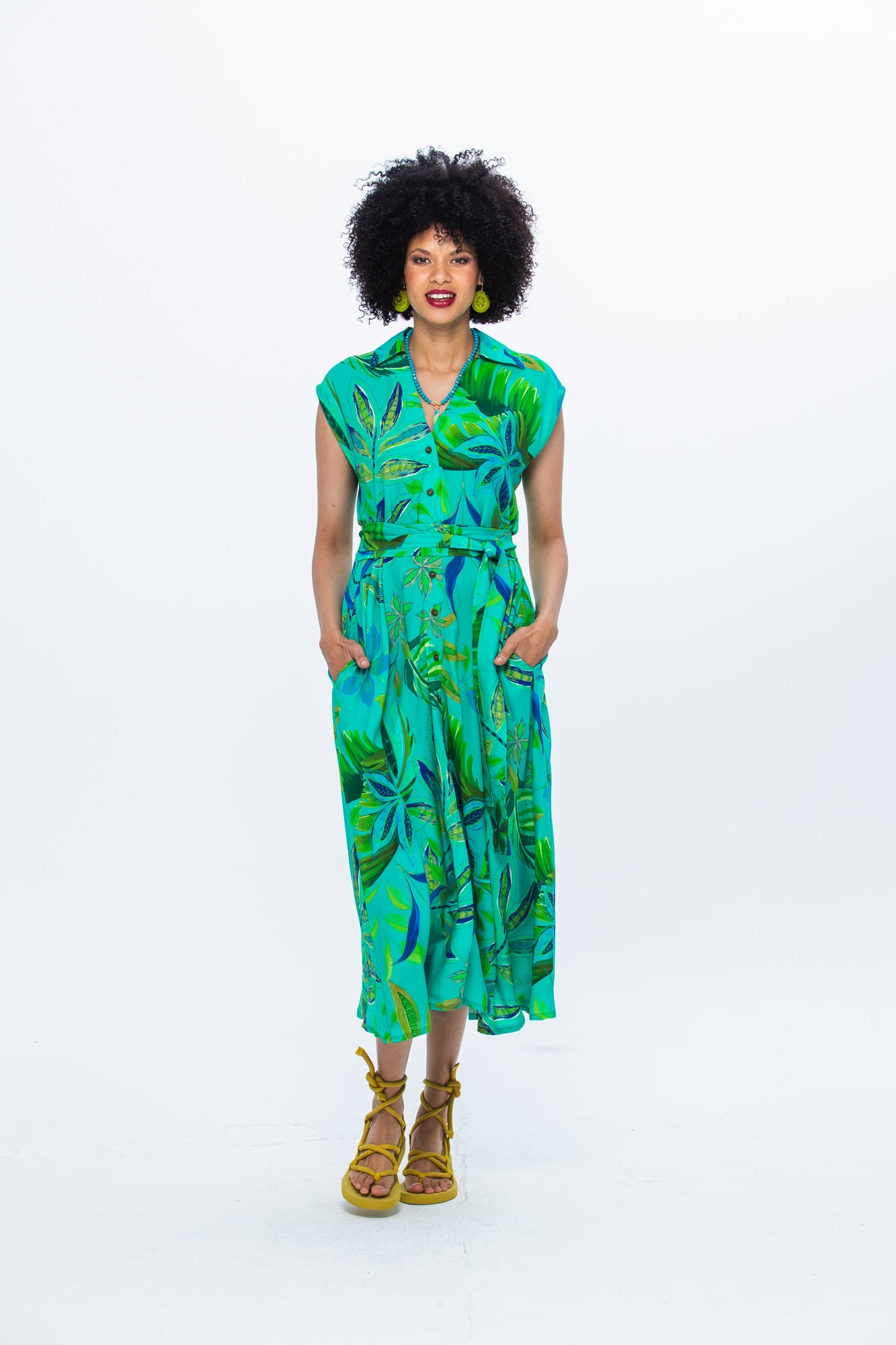 Cabo Dress - Green Leaf