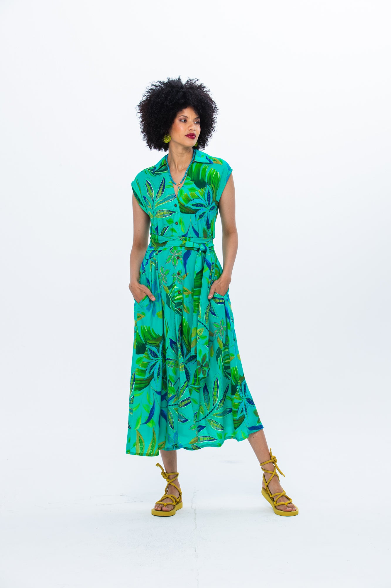 Cabo Dress - Green Leaf