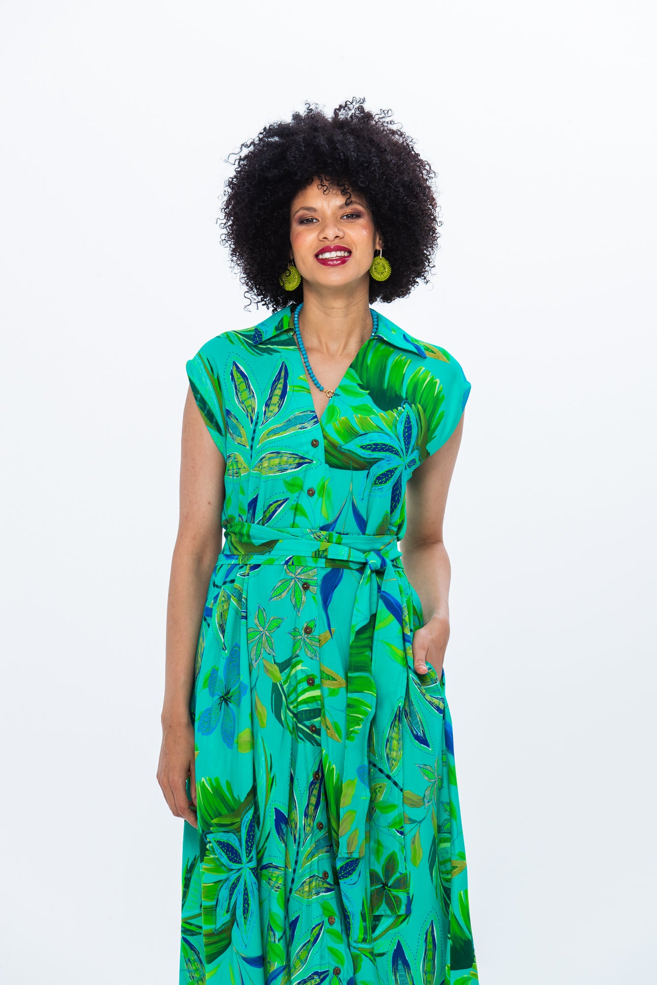 Cabo Dress - Green Leaf