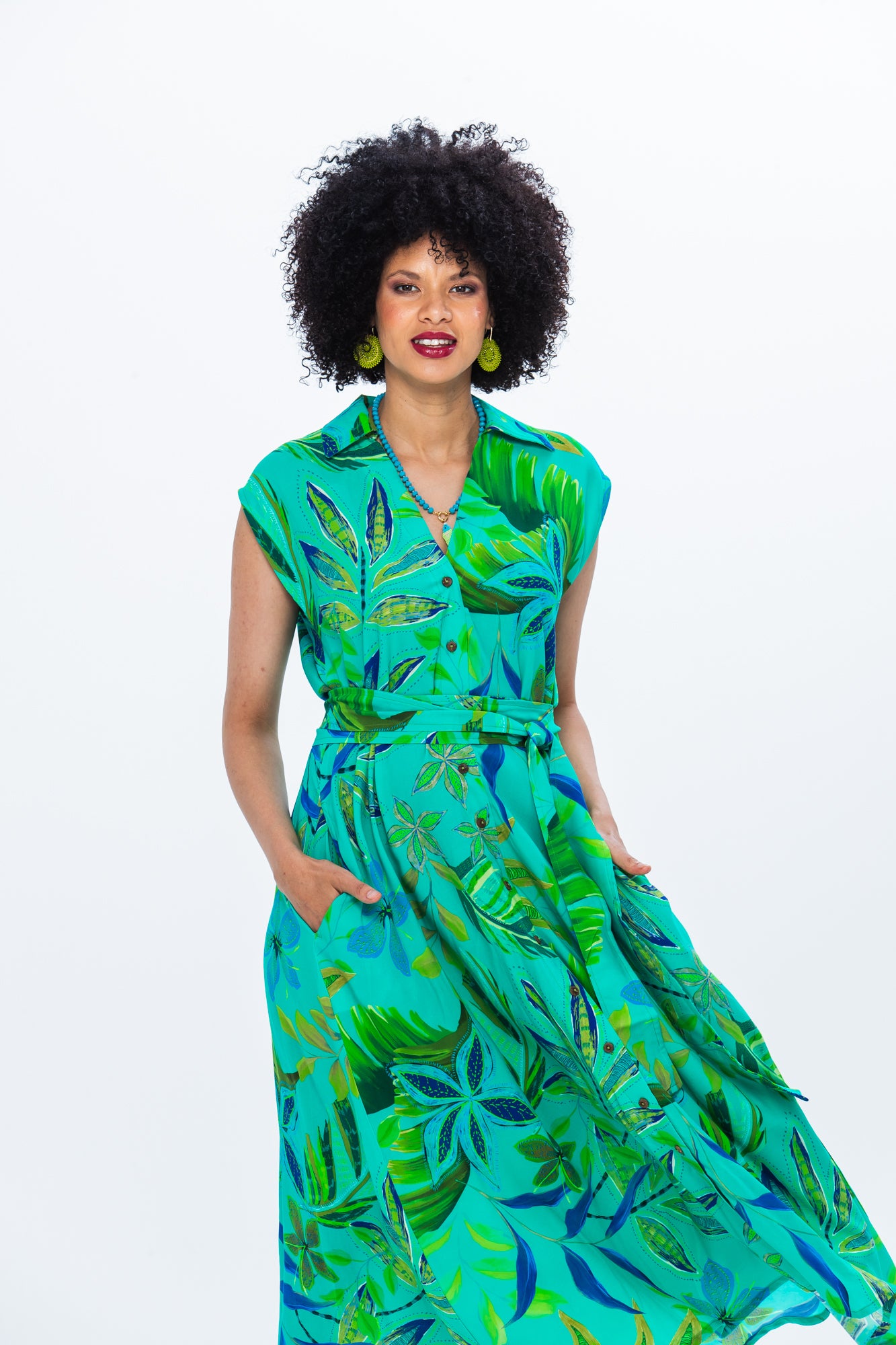 Cabo Dress - Green Leaf