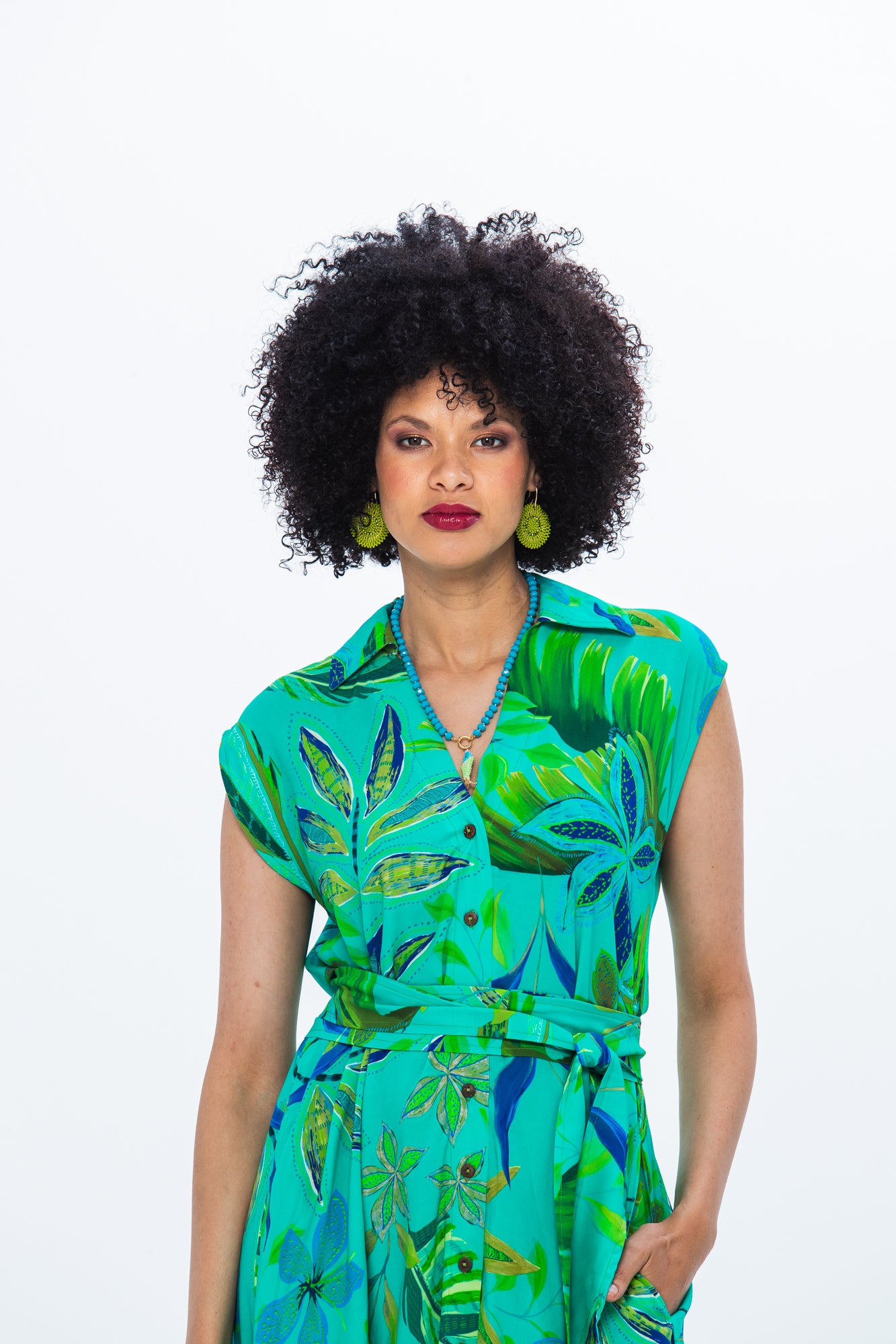 Cabo Dress - Green Leaf