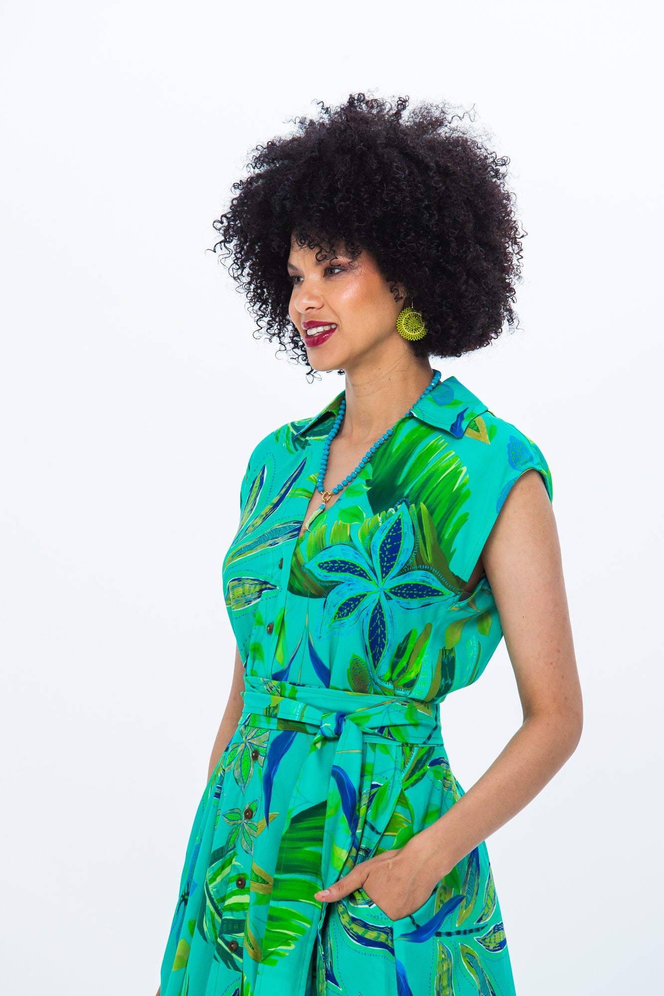 Cabo Dress - Green Leaf