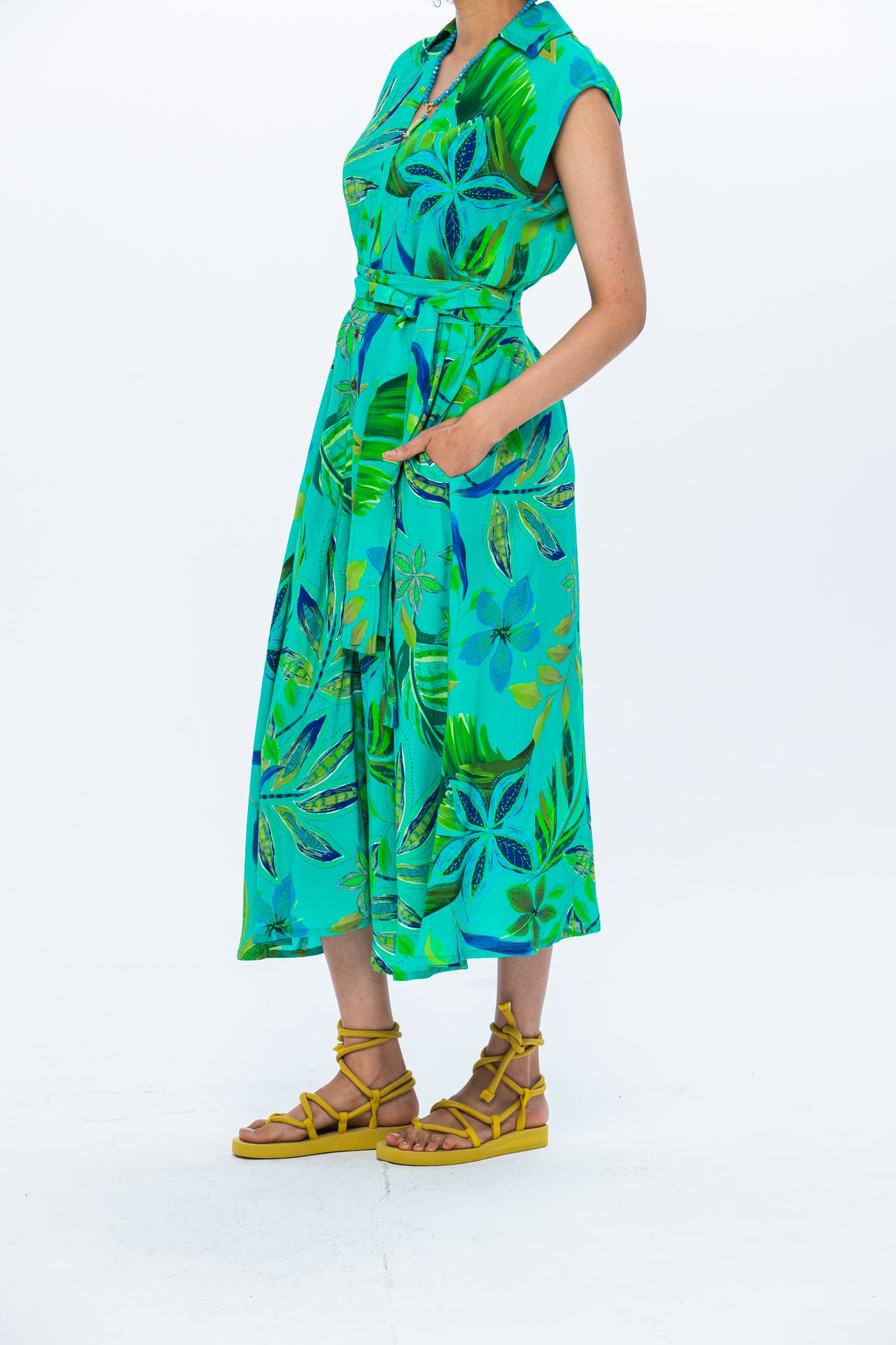 Cabo Dress - Green Leaf