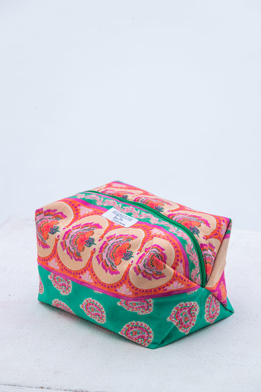The Intentional Toiletry Bag - Coral and Green