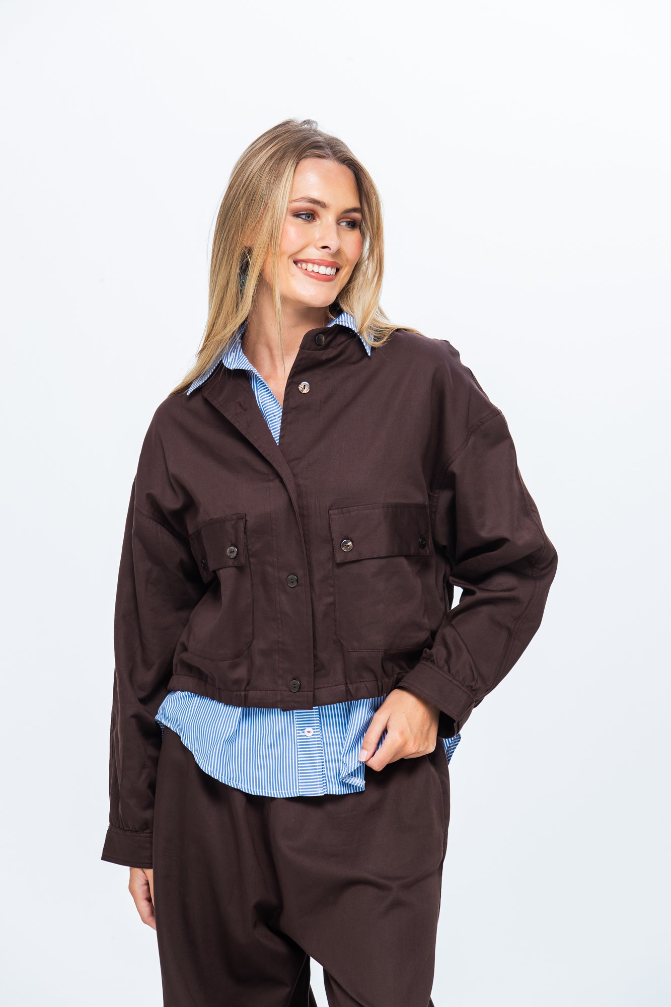 Cate Bomber Jacket - Chocolate