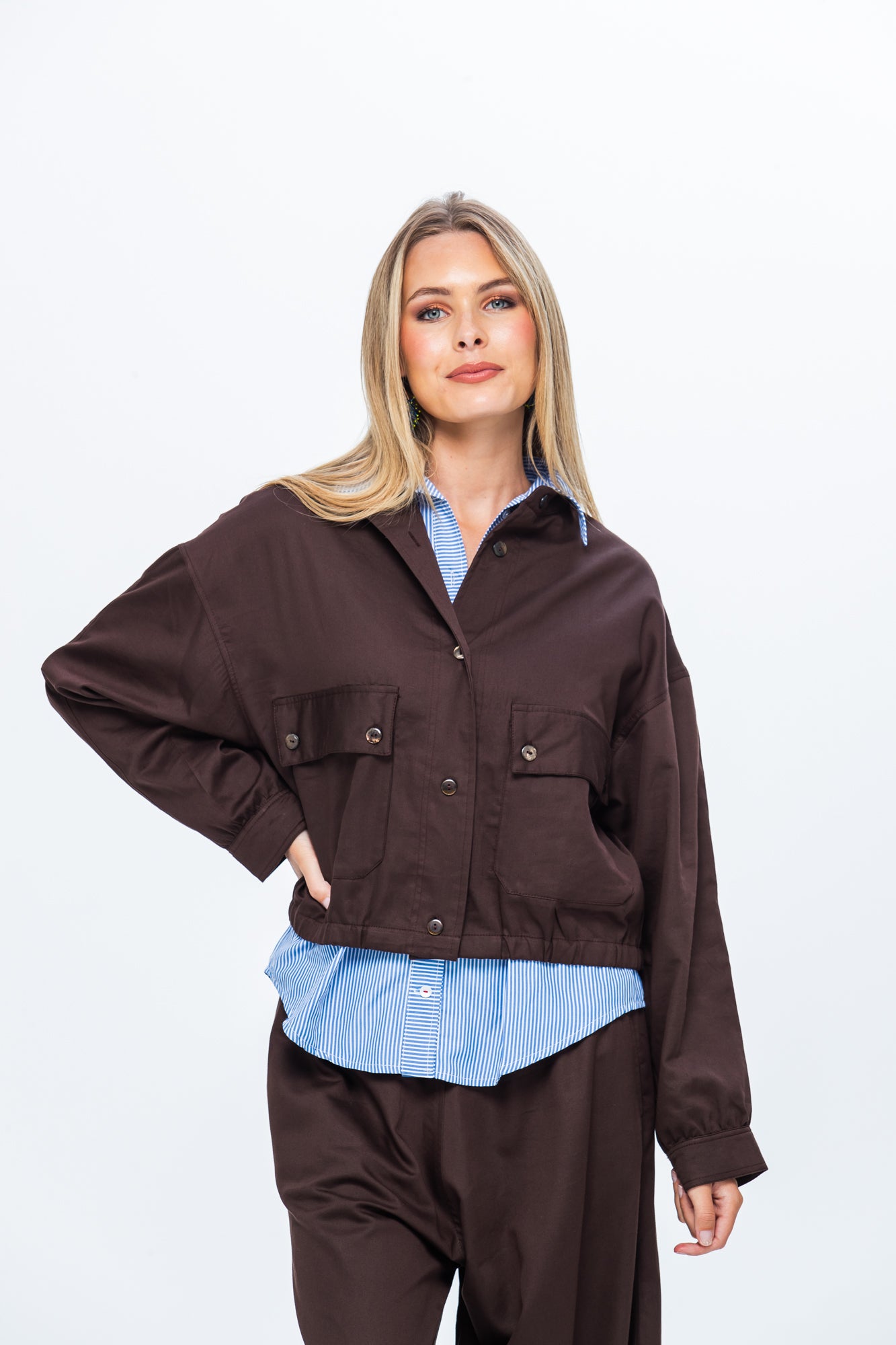 Cate Bomber Jacket - Chocolate