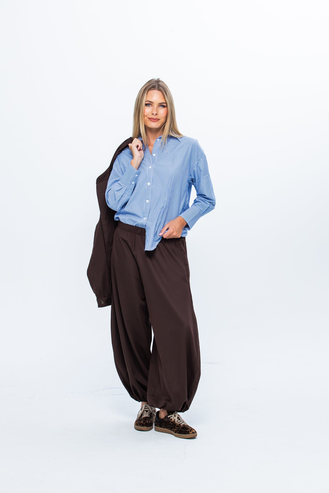 Hepburn Winter Shirt - Blue & White Stripe