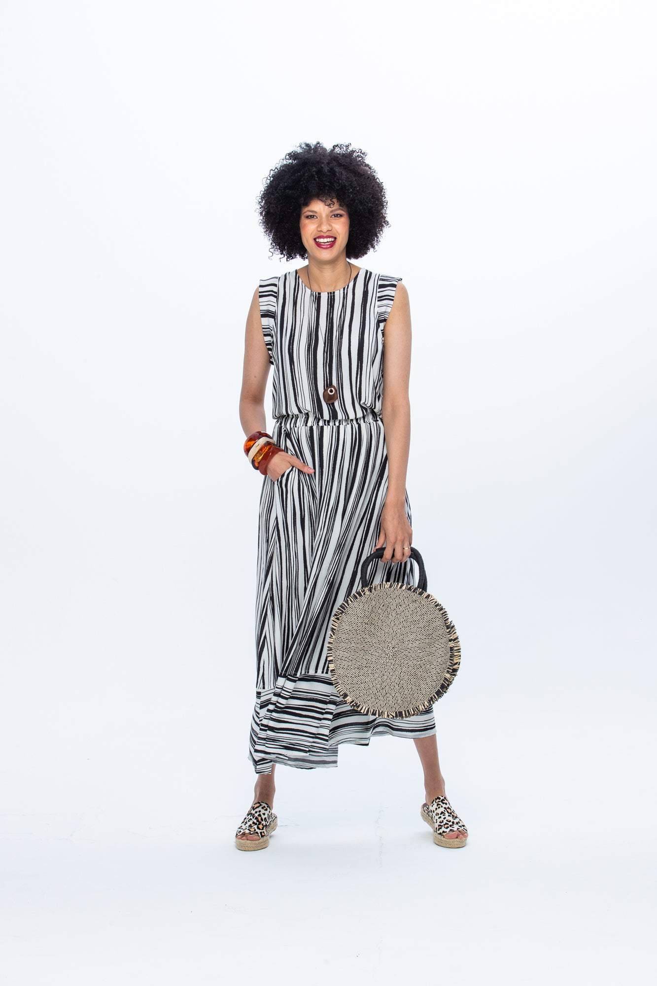 Sorrento Skirt - Brushstroke Stripes