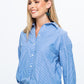 Hepburn Winter Shirt - Blue & White Stripe