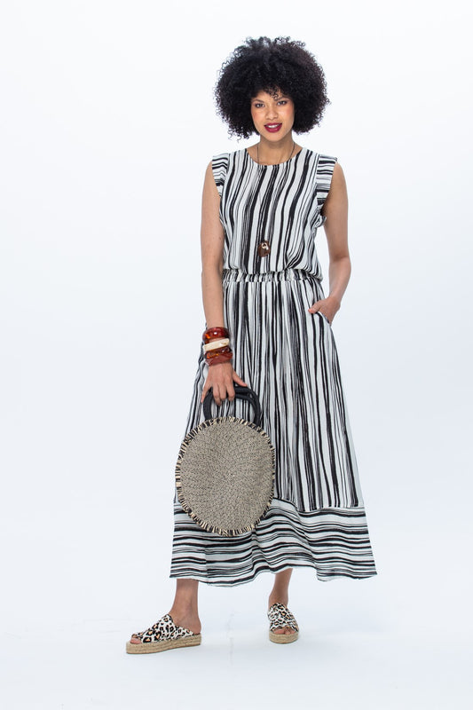 Sorrento Skirt - Brushstroke Stripes