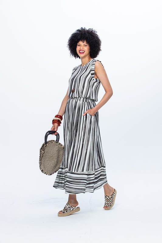 Sorrento Skirt - Brushstroke Stripes