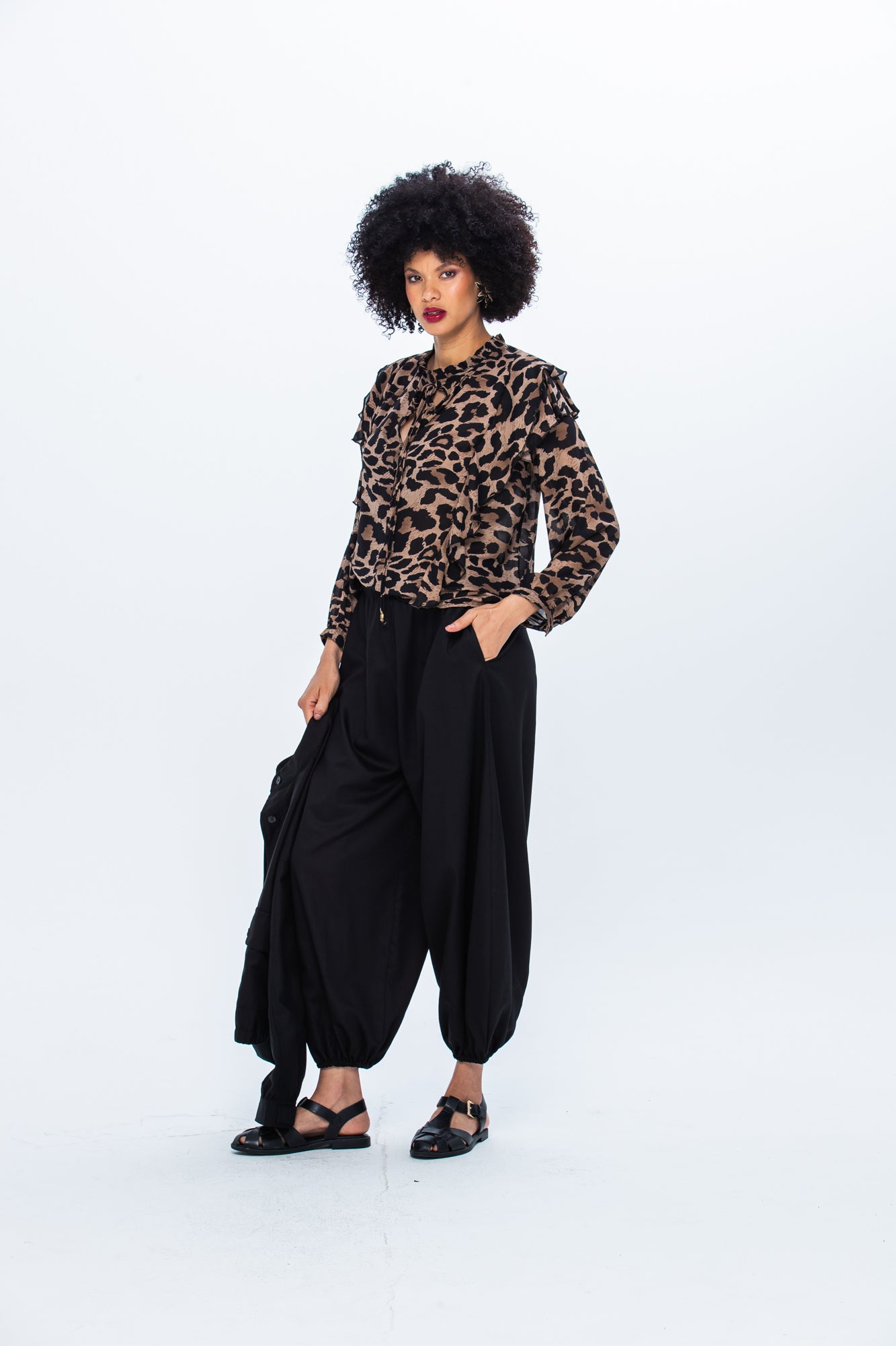 Bardot Winter Shirt - Black and Mocca