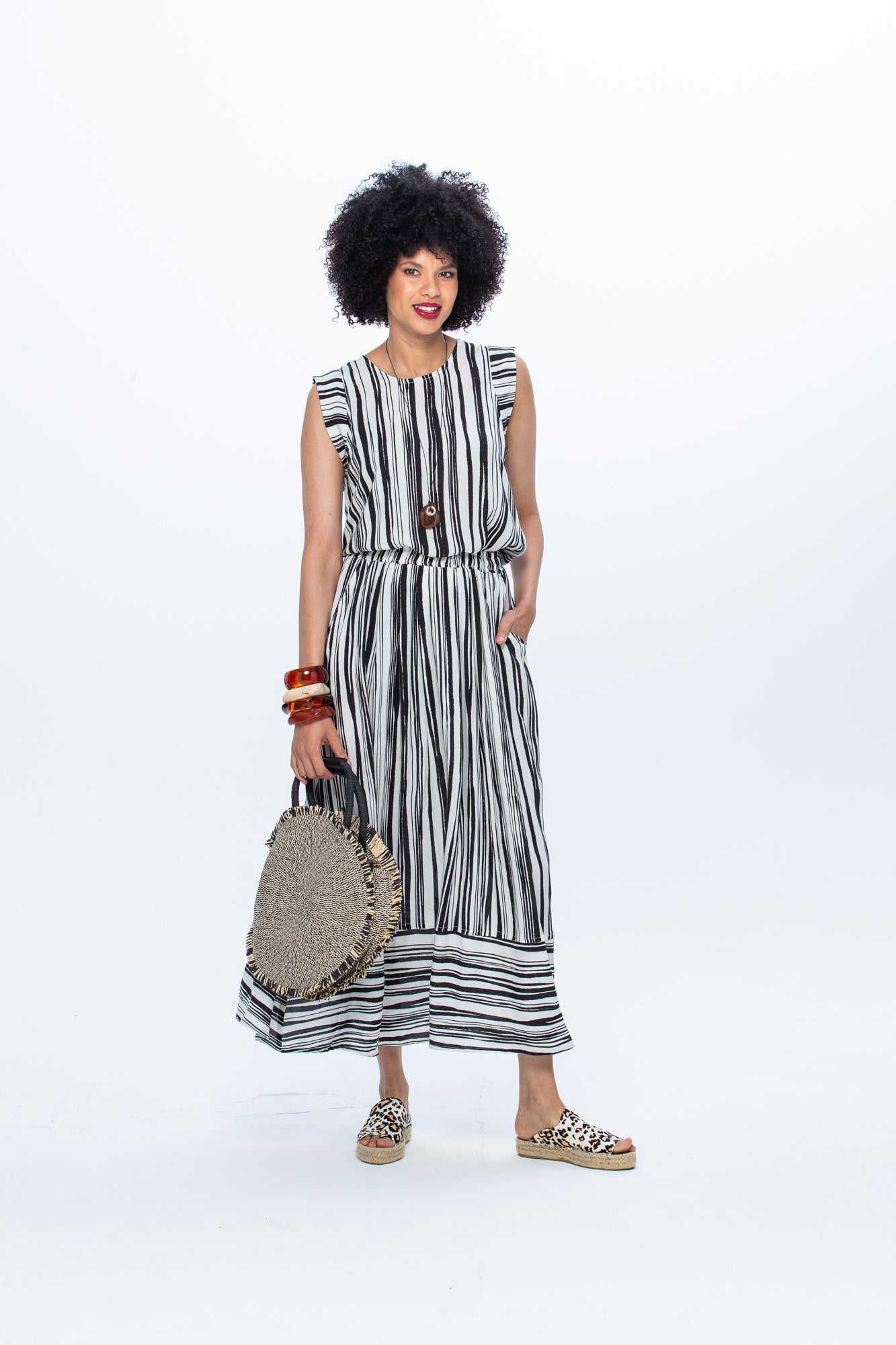 Sorrento Skirt - Brushstroke Stripes