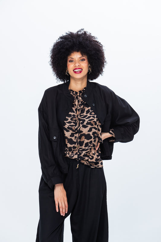Cate Bomber Jacket - Black