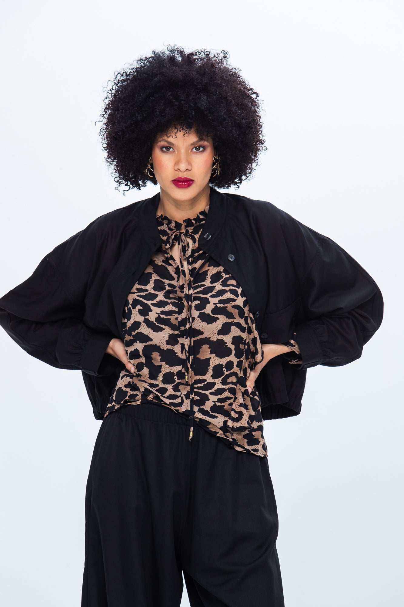 Cate Bomber Jacket - Black