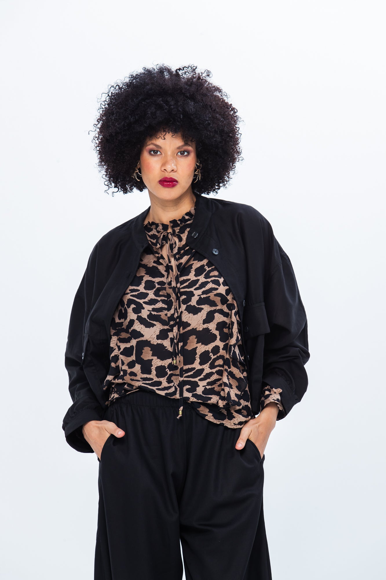 Cate Bomber Jacket - Black