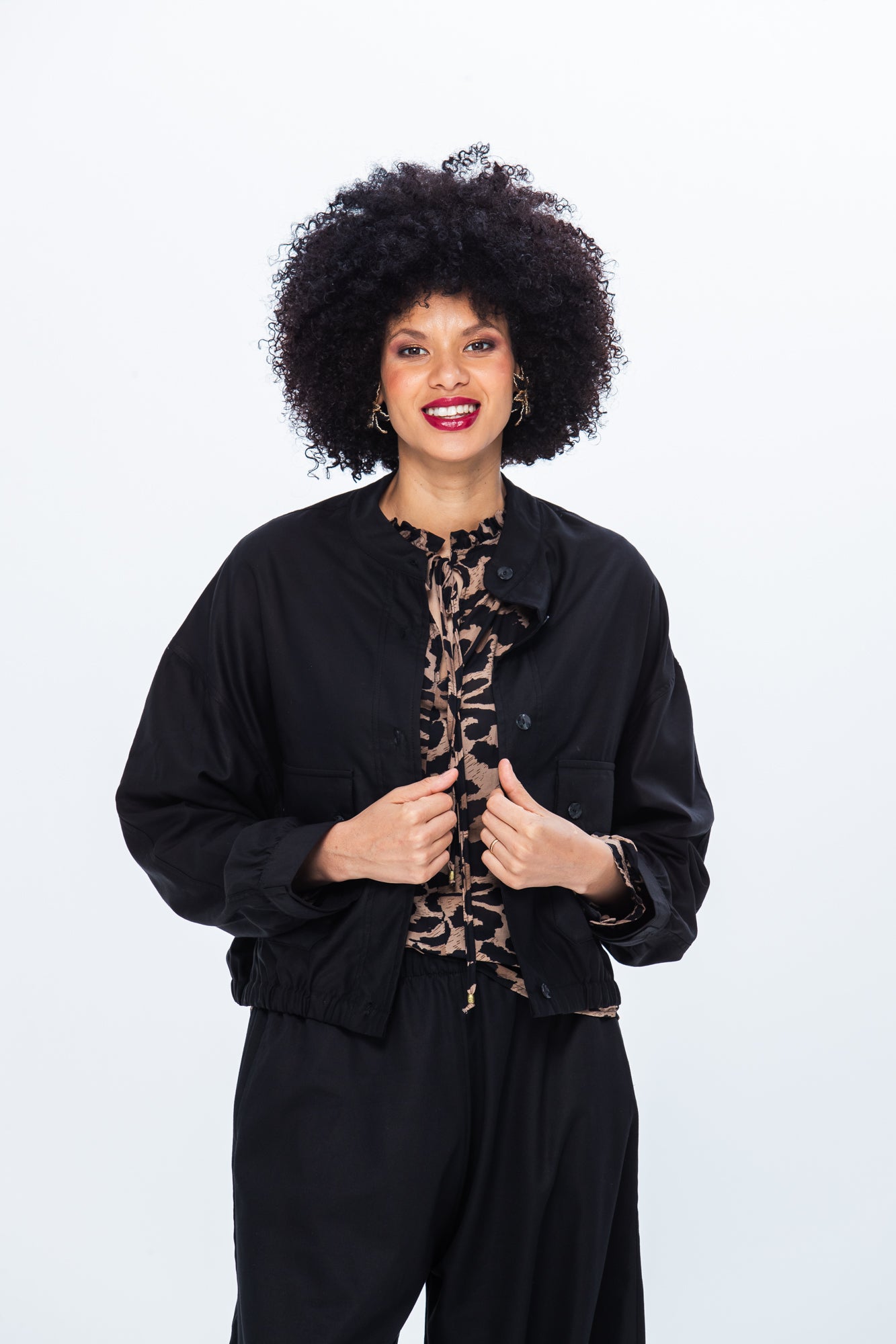 Cate Bomber Jacket - Black