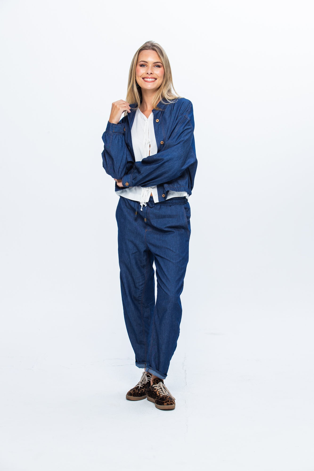 Cate Bomber Jacket - Denim