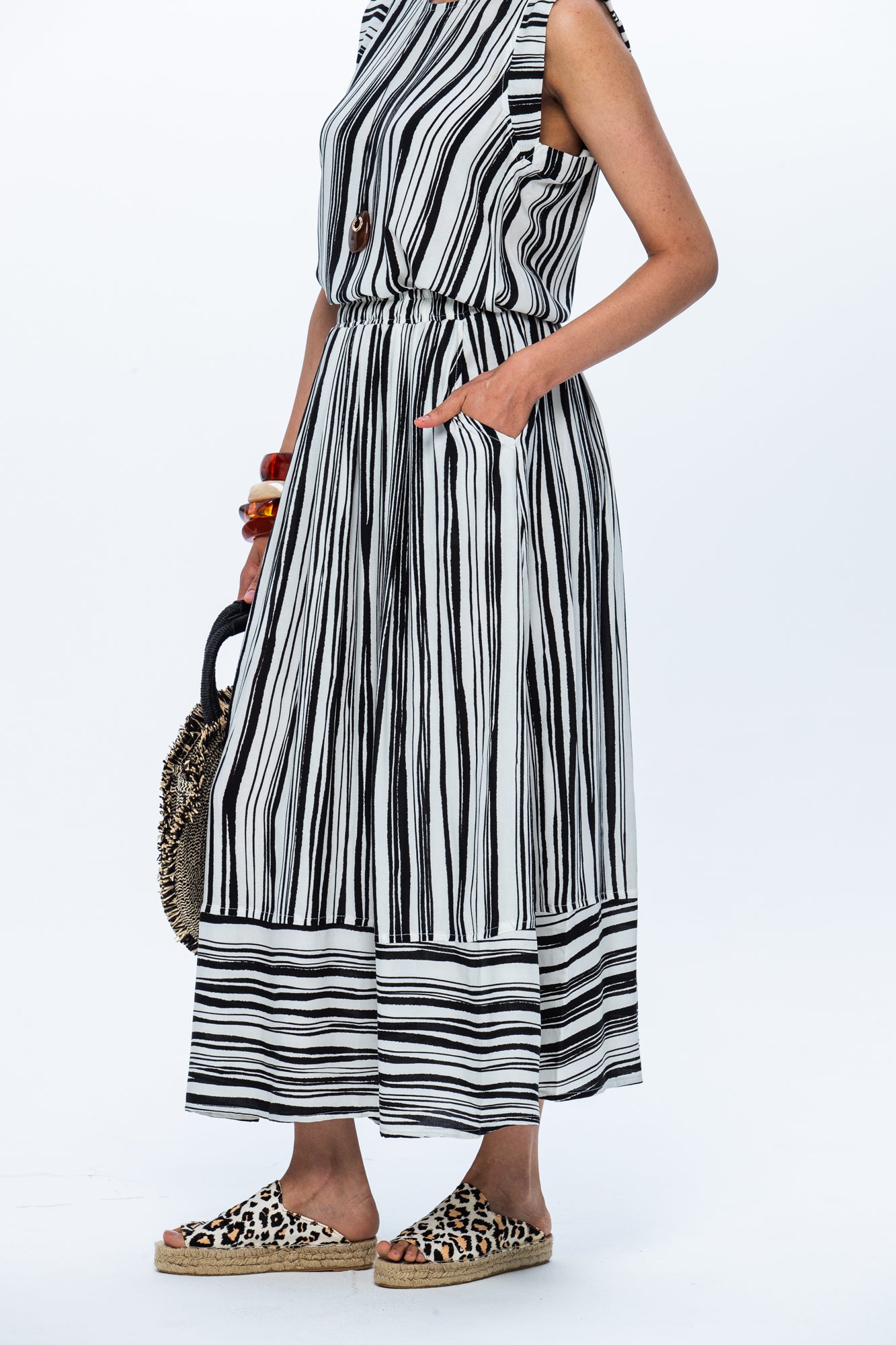 Sorrento Skirt - Brushstroke Stripes