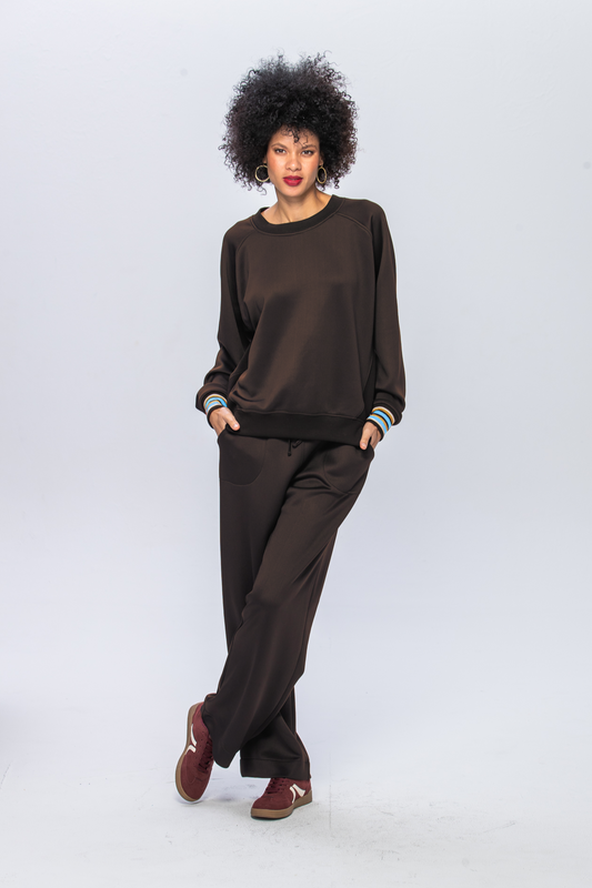 Nina Wide Leg Pants - Chocolate