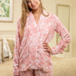 Long Pyjama Set - Pink and White Floral