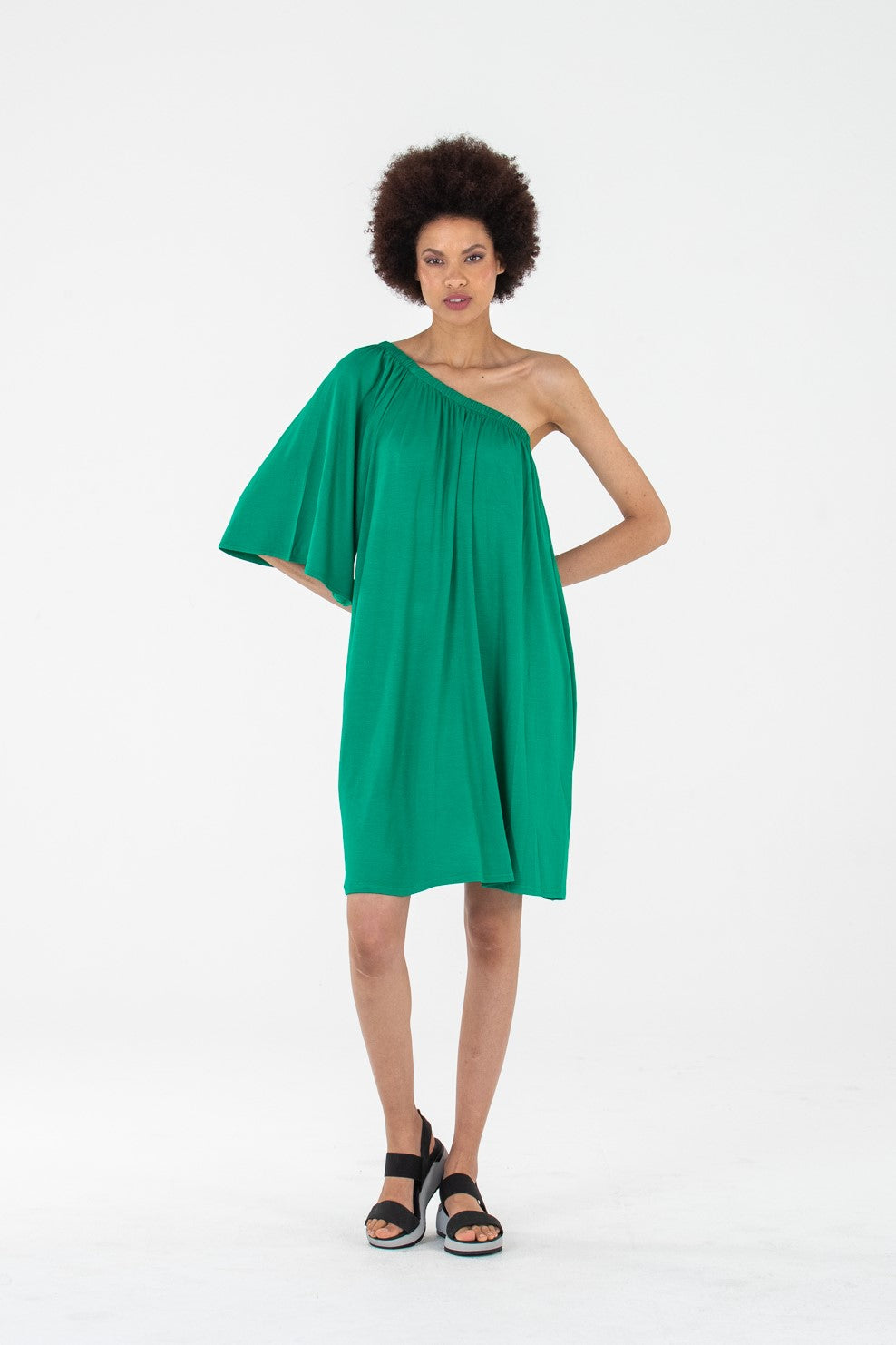 Alexia off the shoulder dress - Emerald Green