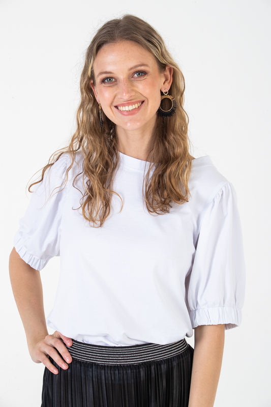 Paros Puff Tee - White