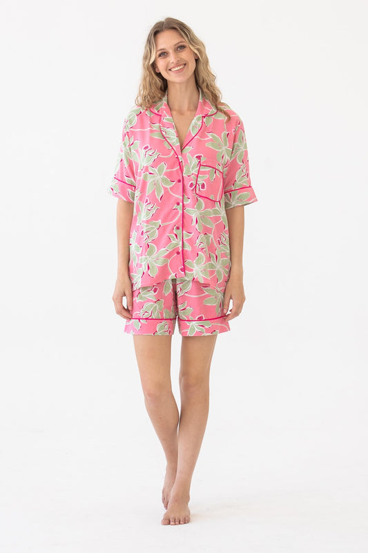 Short Pyjama set - Pink and Mint Floral