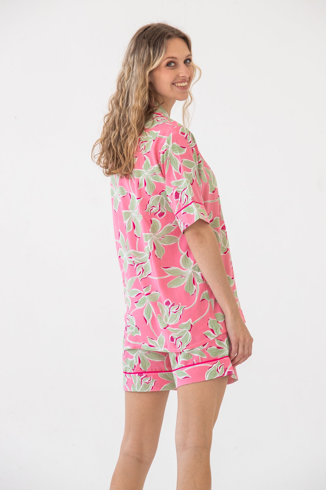 Short Pyjama set - Pink and Mint Floral